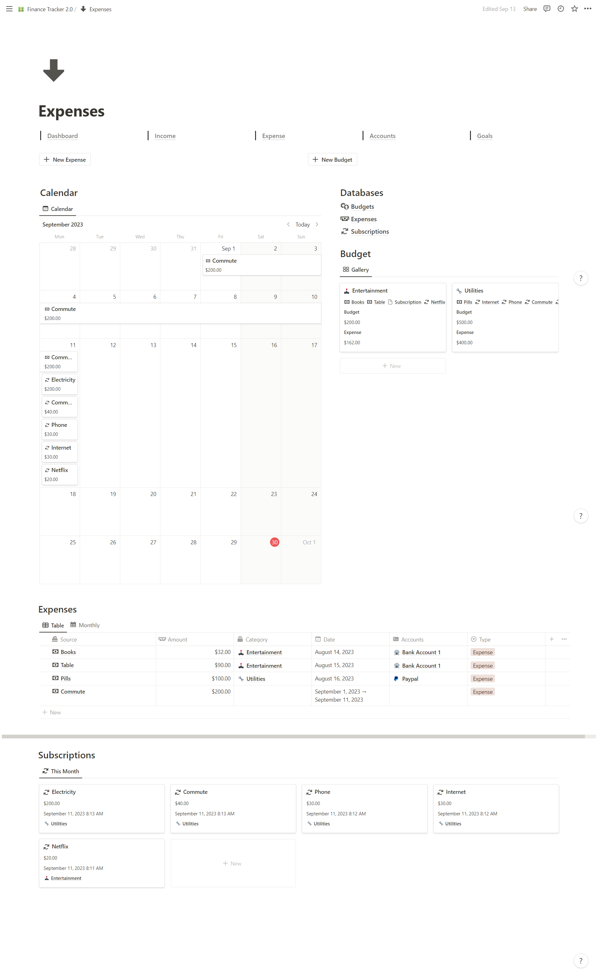 Notion Finance Tracker gallery image