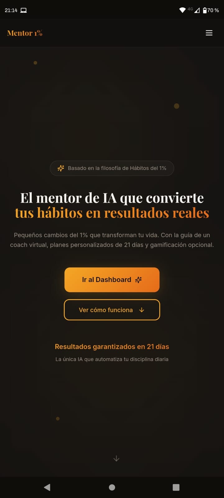 Mentor 1% - App de hábitos gamificada gallery image