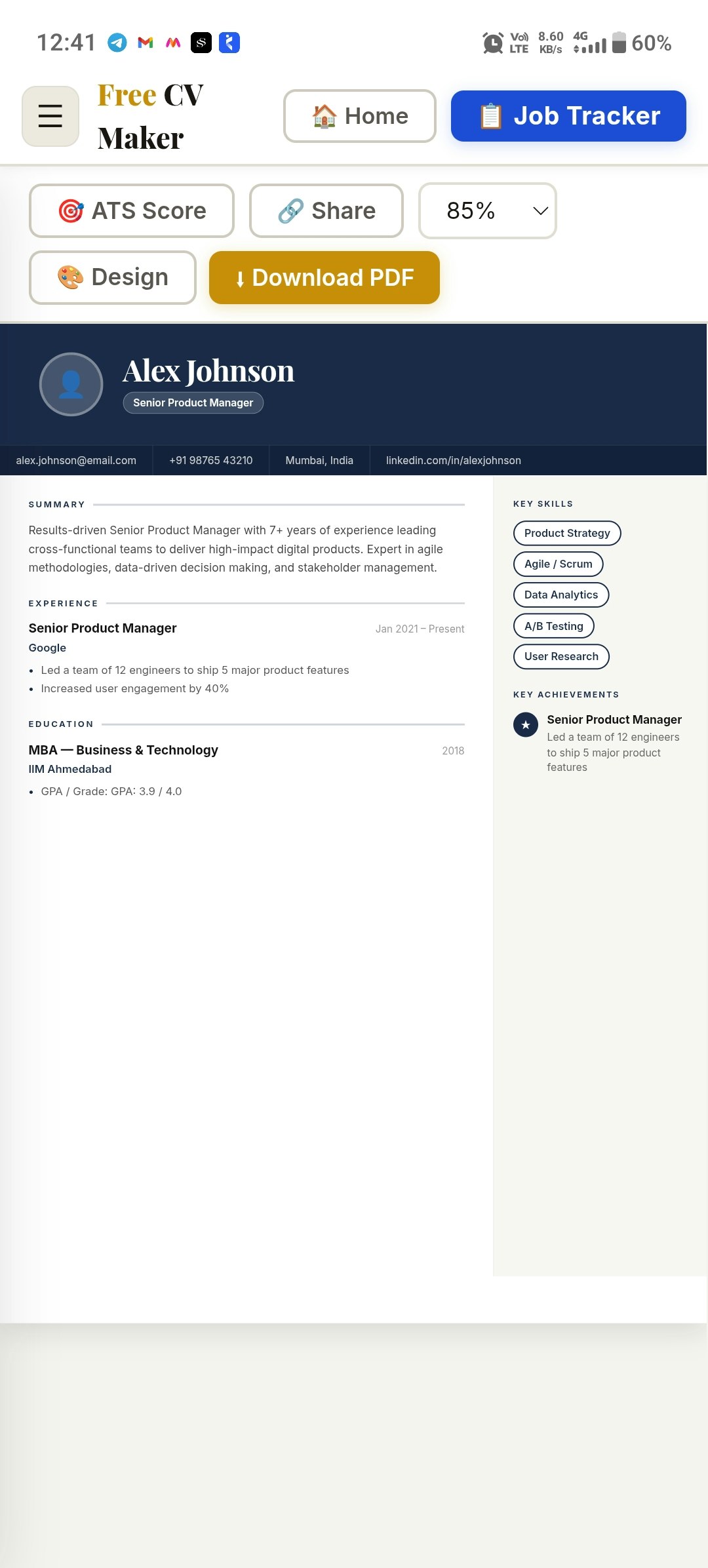 Free Professional CV Maker gallery image