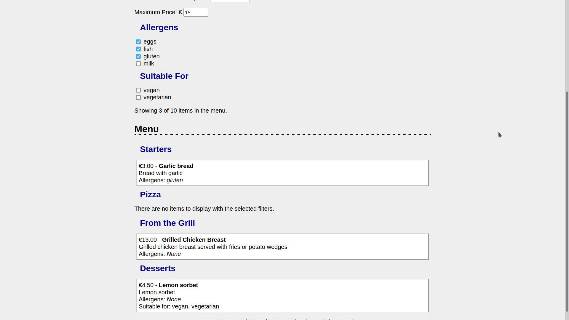 The Food Menu Project gallery image