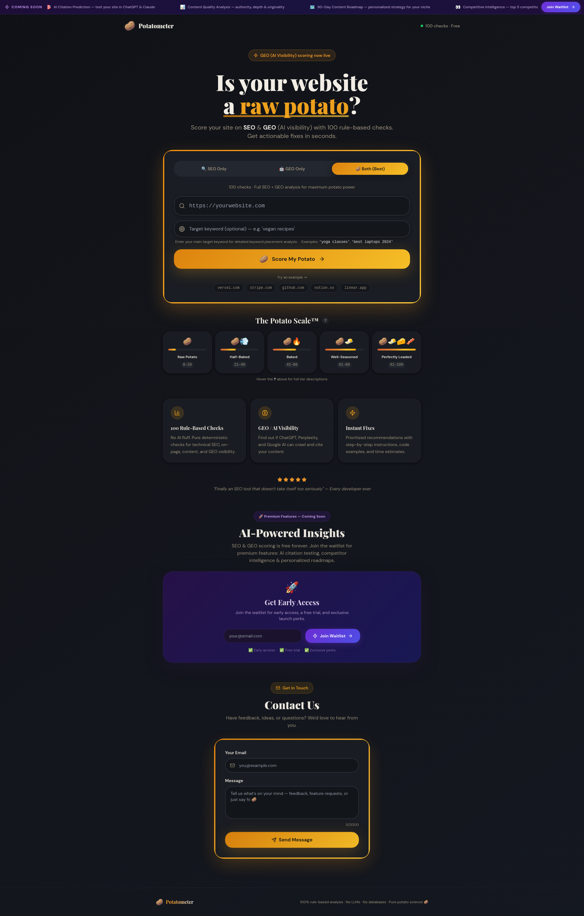 Potatometer — GEO / SEO Score of website gallery image
