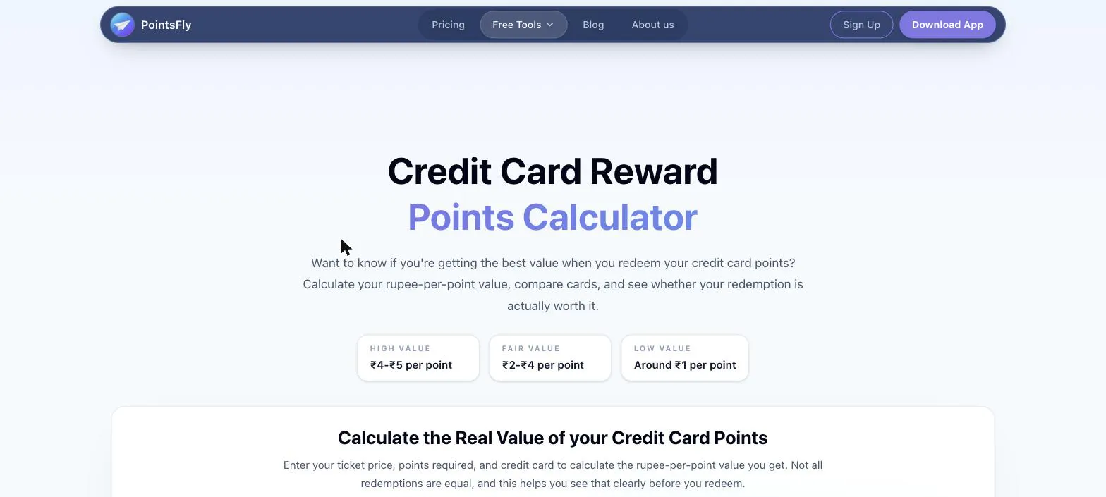 PointsFly Reward Points Calculator gallery image