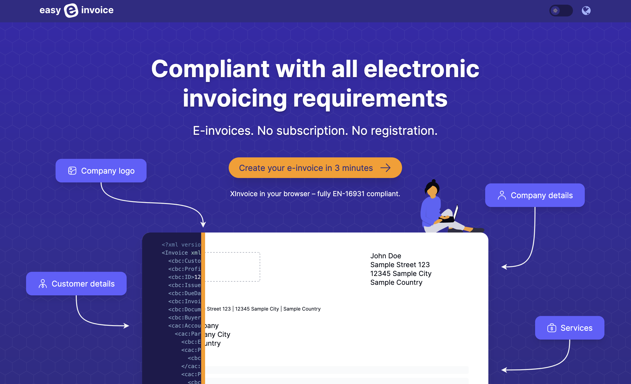 easy-e-invoice - E-invoices. No subscription. No registration. media 1
