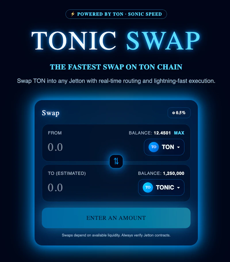 TONIC Swap — The Fastest Swap on TON screenshot 2