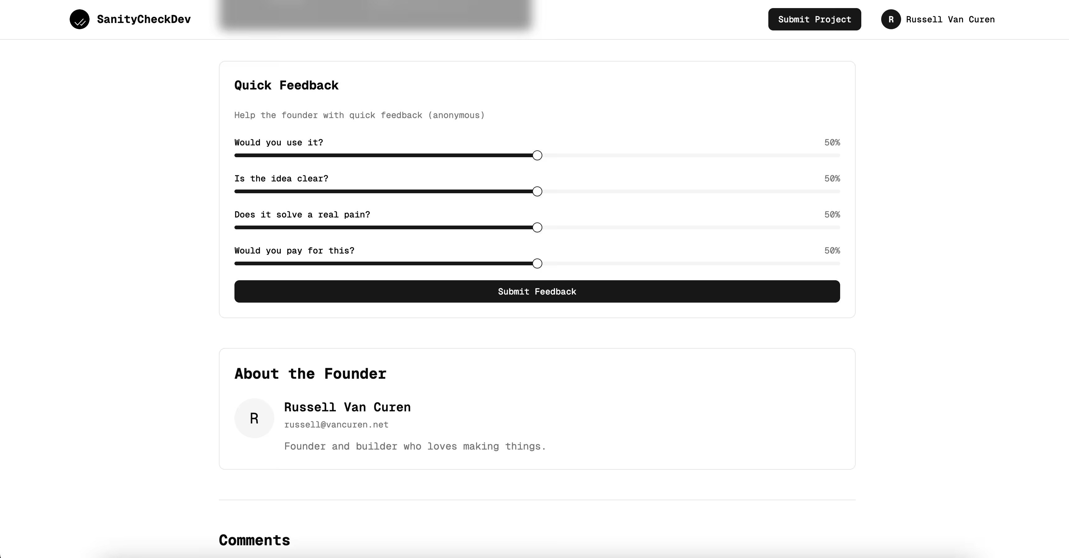 SanityCheck  - Screenshot 2 showing product features and functionality