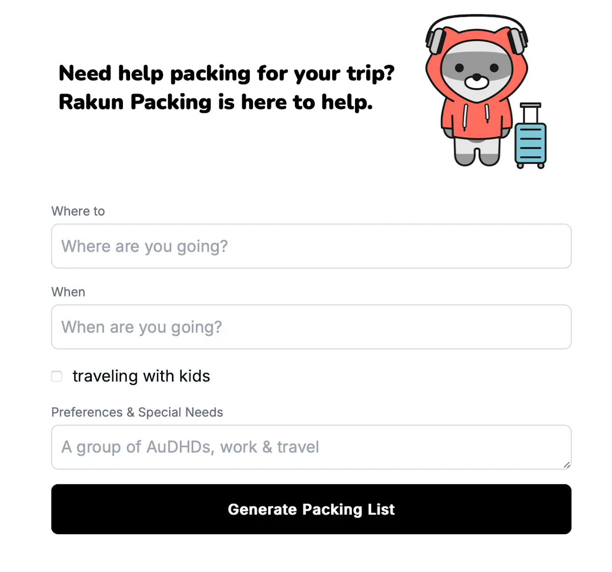 Rakun Packing