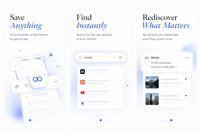 Refind : Best Link Saving & Bookmark App screenshot 1