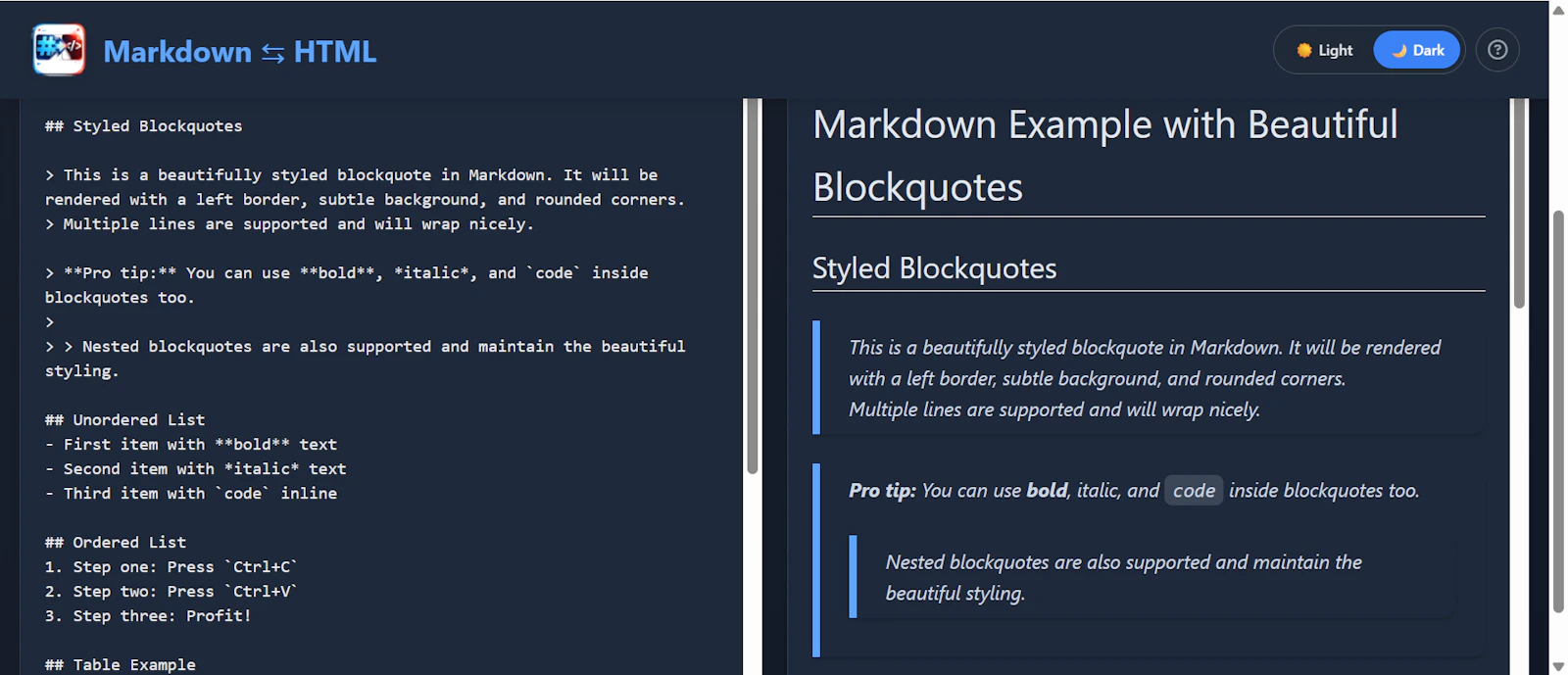 Markdown to HTML  screenshot 3