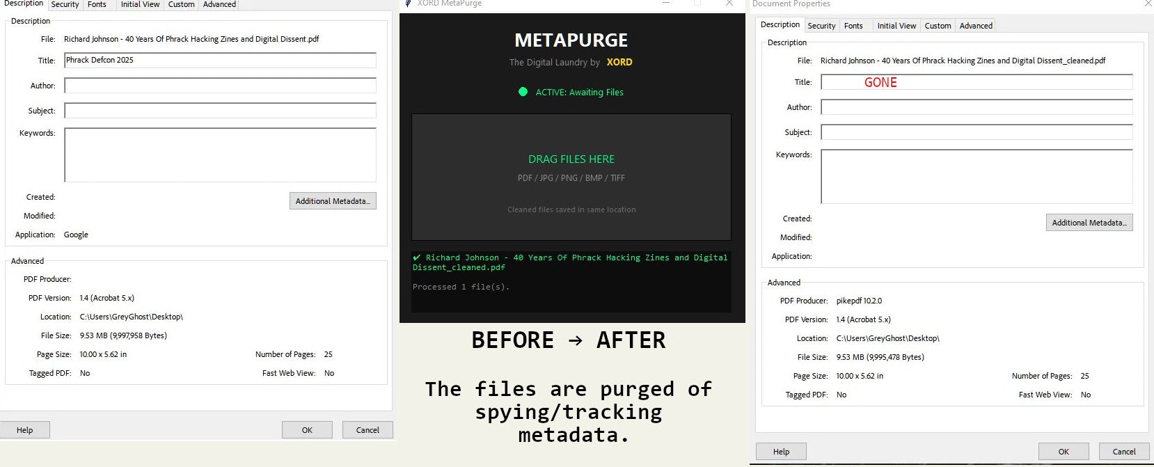 MetaPurge - Screenshot 2 showing product features and functionality
