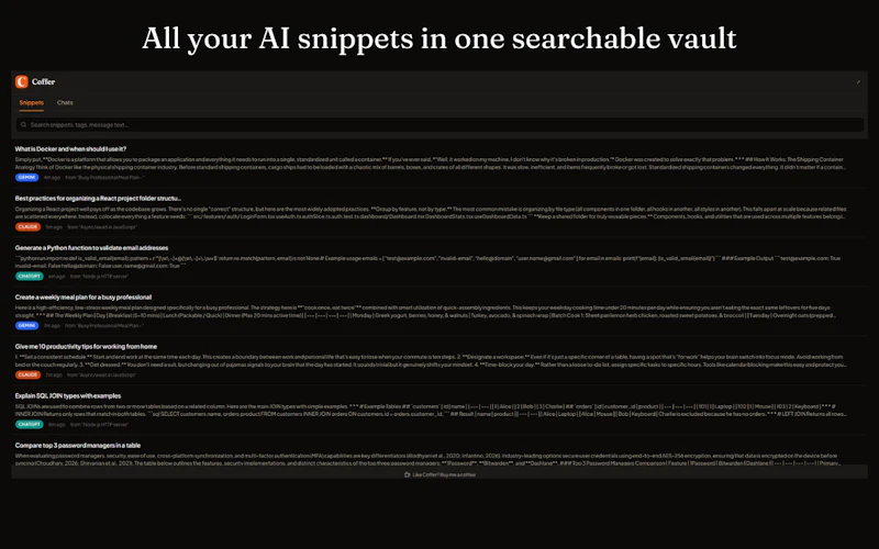 Coffer screenshot 2