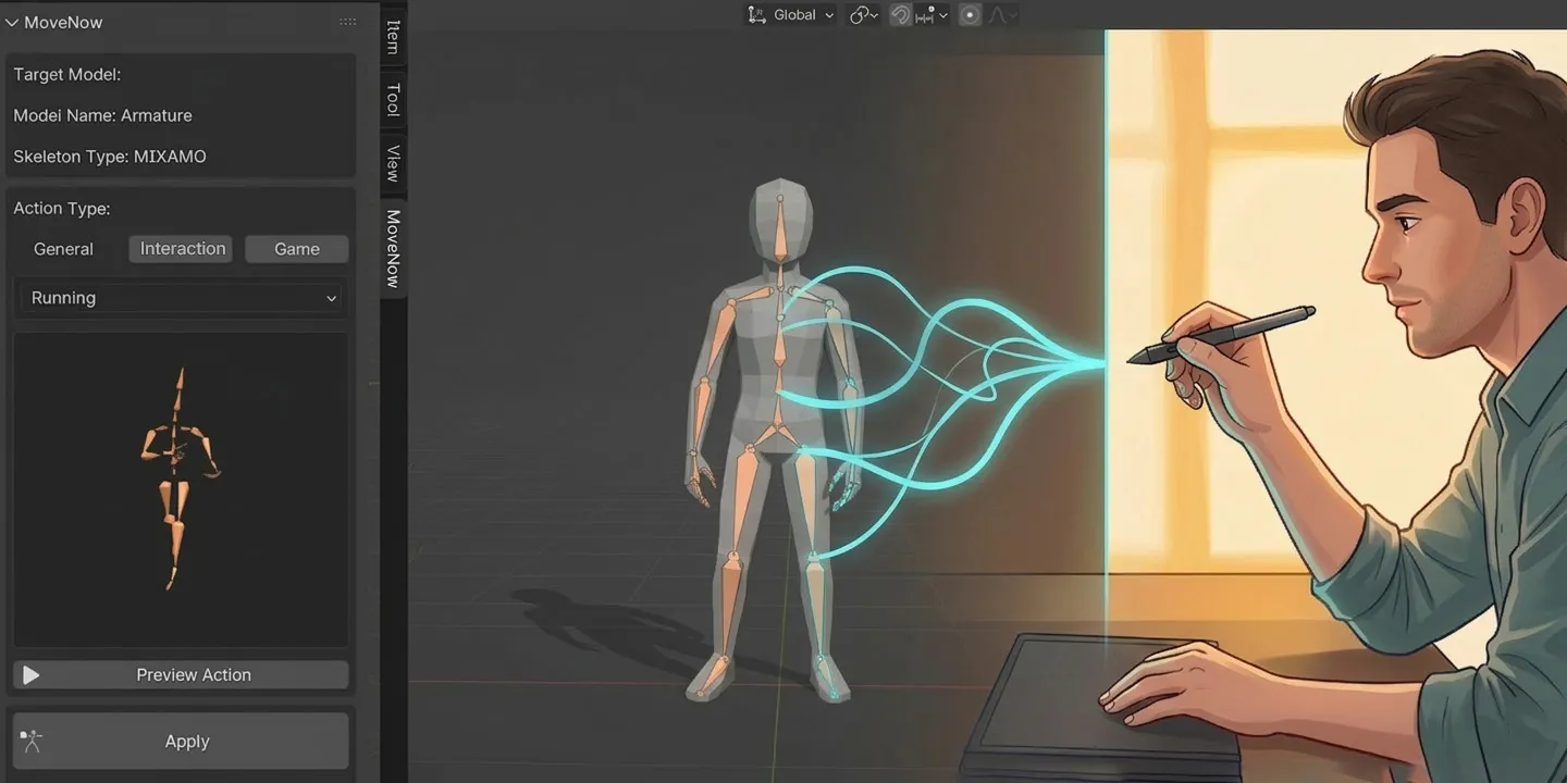 MoveNow (Add-on for Blender) gallery image