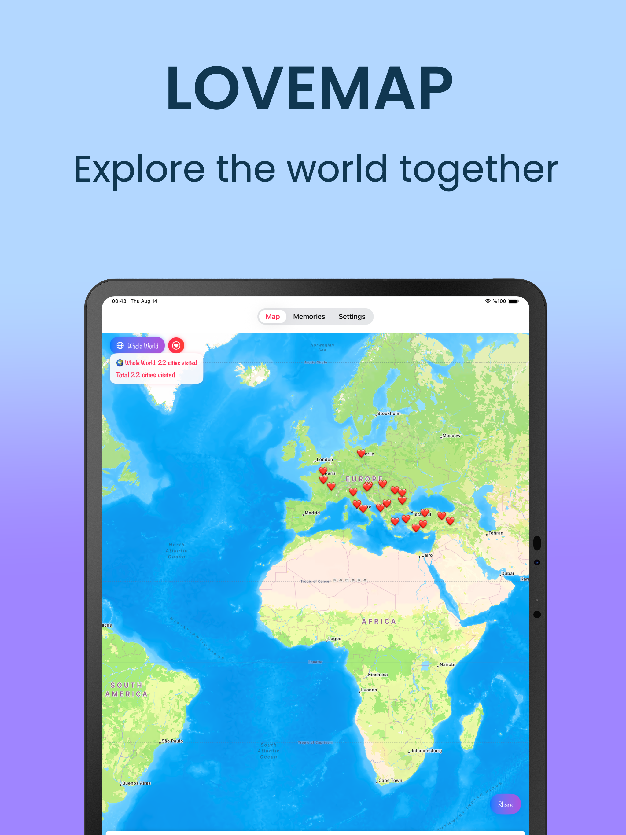 Lovemap - Aşk, harita, seyahat, çift, ilişki, anılar, izleyici medya 1