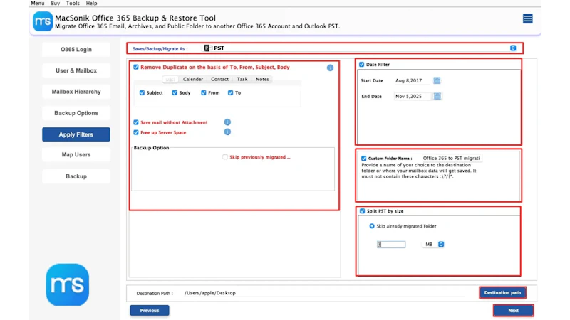 MacSonik Office 365 Tenant Migration screenshot 2