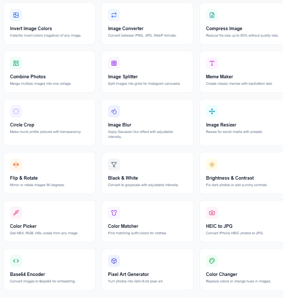 InvertImage.com - Screenshot 2 showing product features and functionality