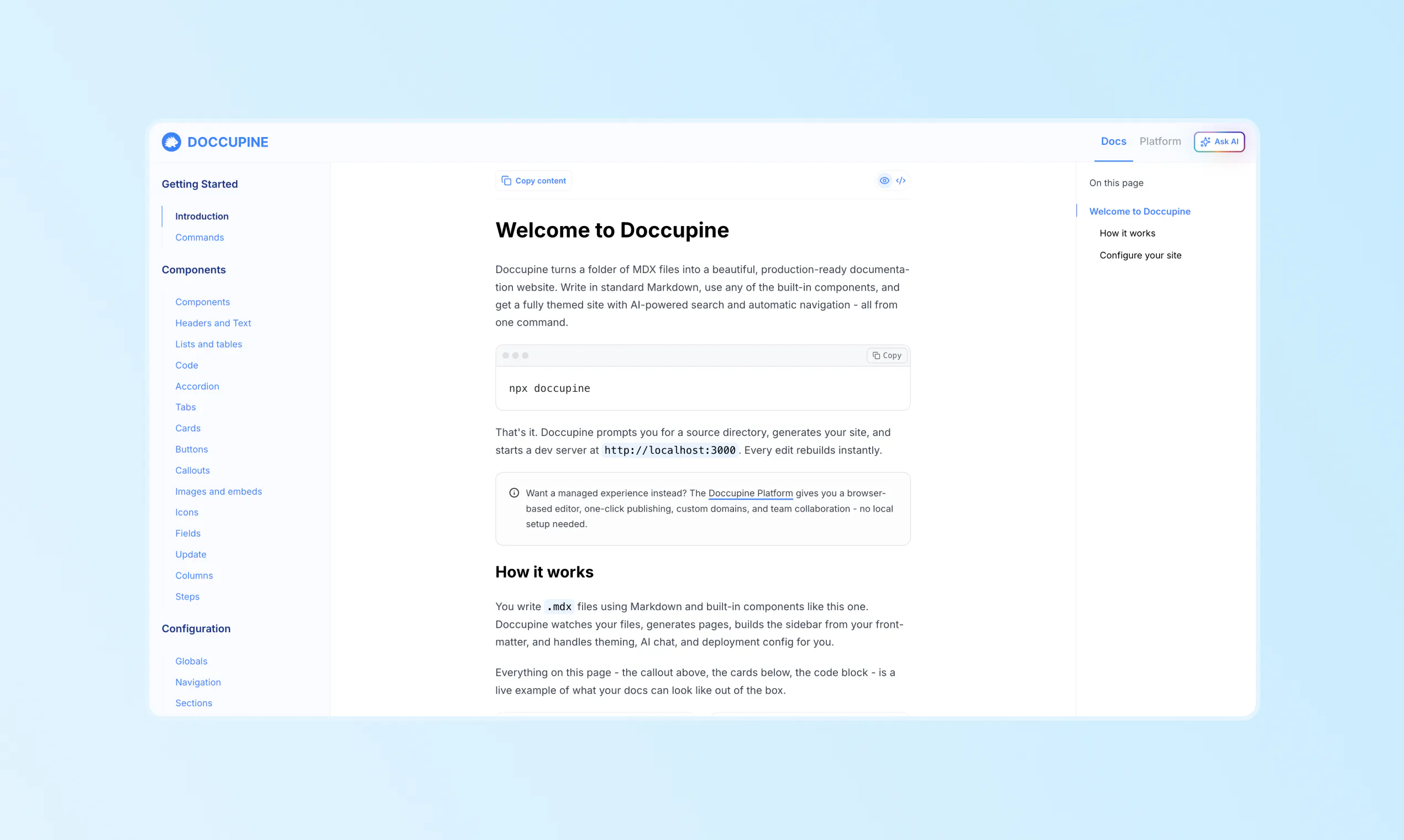 Doccupine: Open source AI-ready documentation platform. | Product Hunt