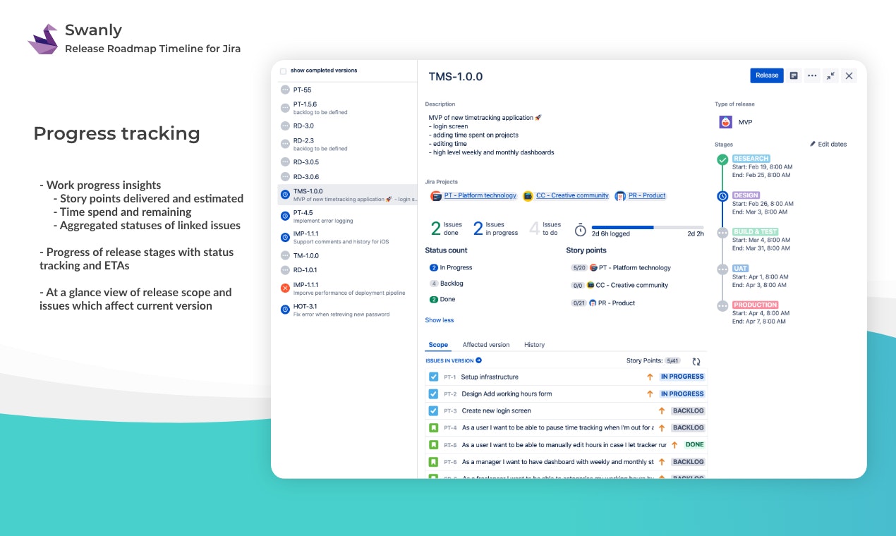 Swanly - Release Management for Jira gallery image