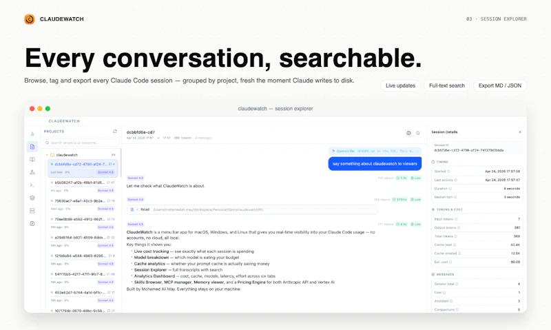 ClaudeWatch screenshot 4