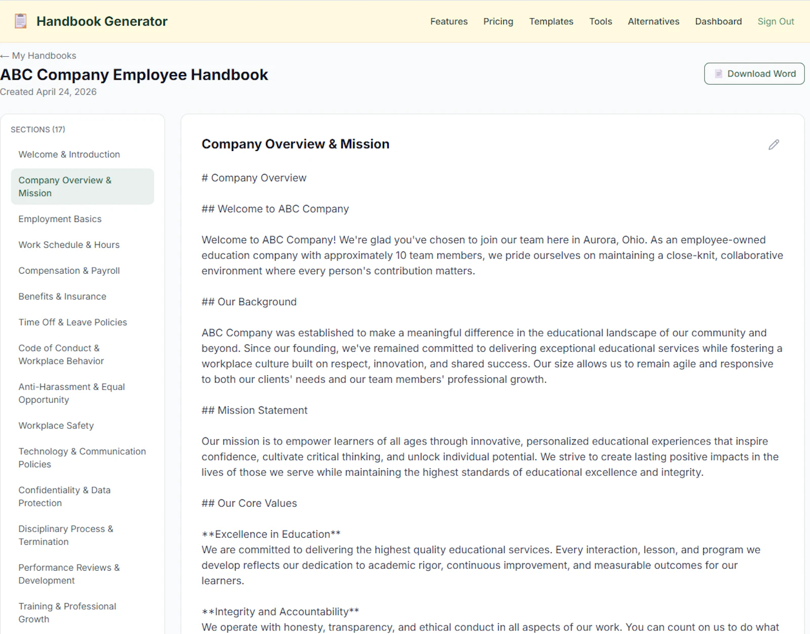 Employee Handbook Generator screenshot 7