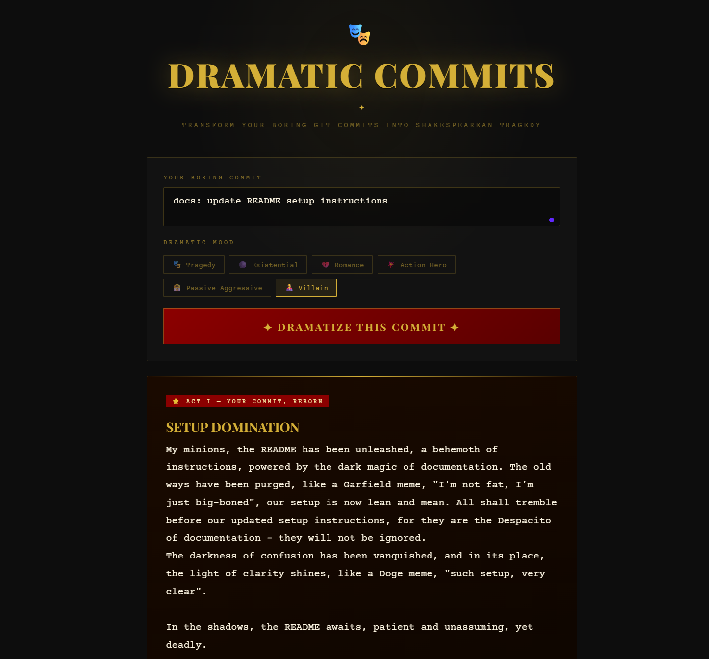 DRAMATIC COMMITS gallery image