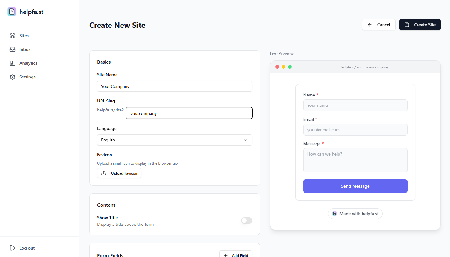Helpfast - Screenshot 2 showing product features and functionality