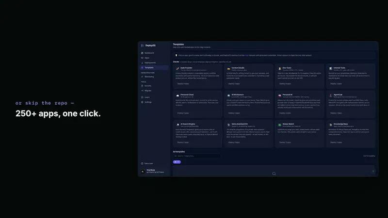 DeployOS screenshot 1 (video preview)