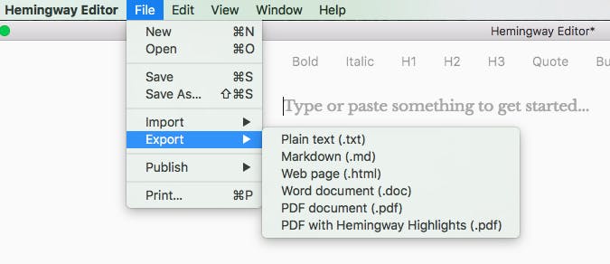 mac download hemingway editor