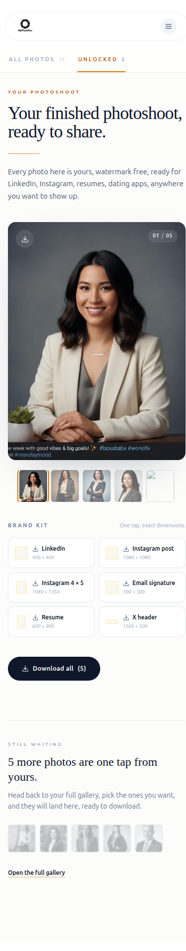MyPhotoAI gallery image