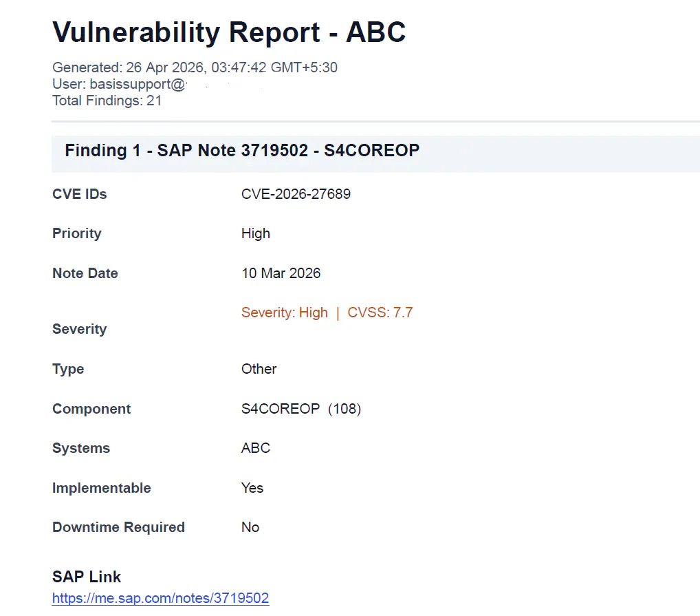 VulnMapper : SAP Vulnerability Mapping  gallery image