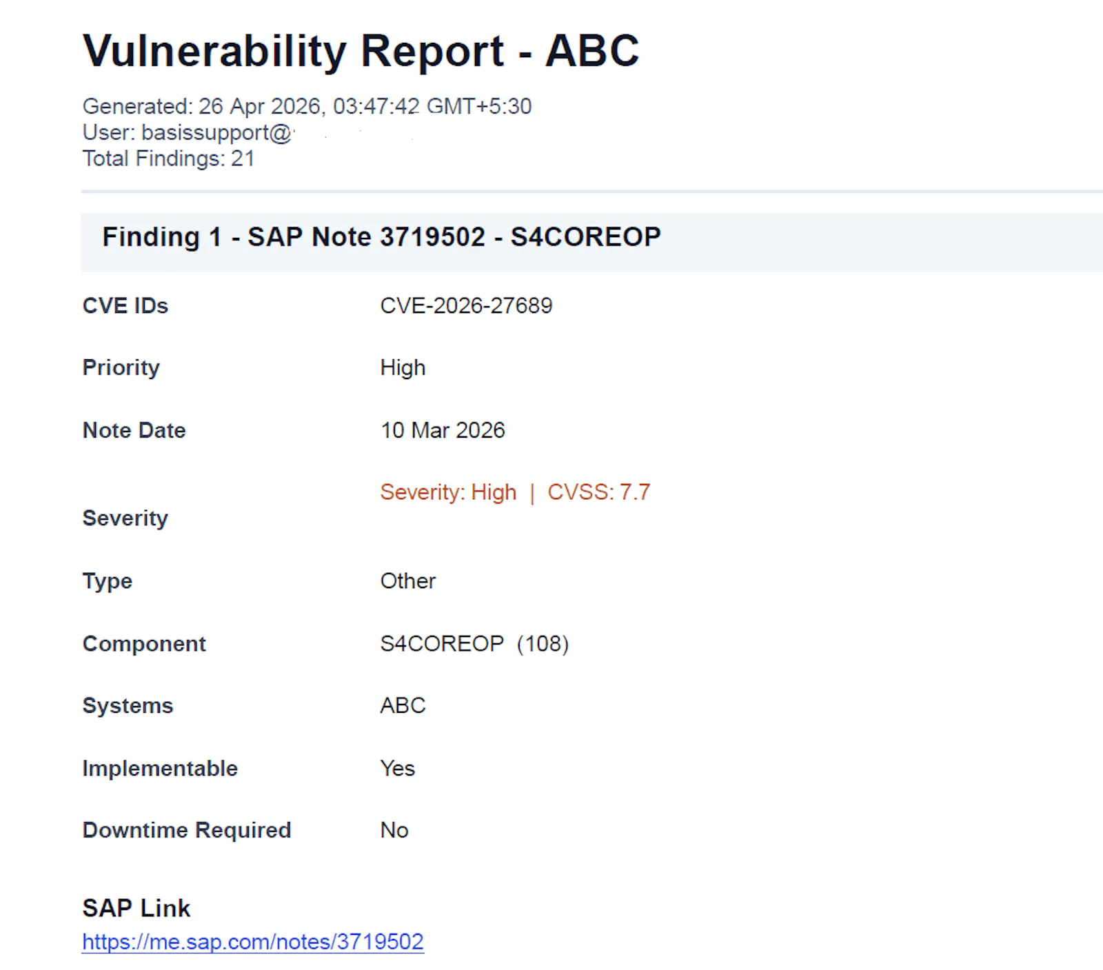 VulnMapper : SAP Vulnerability Mapping  screenshot 9