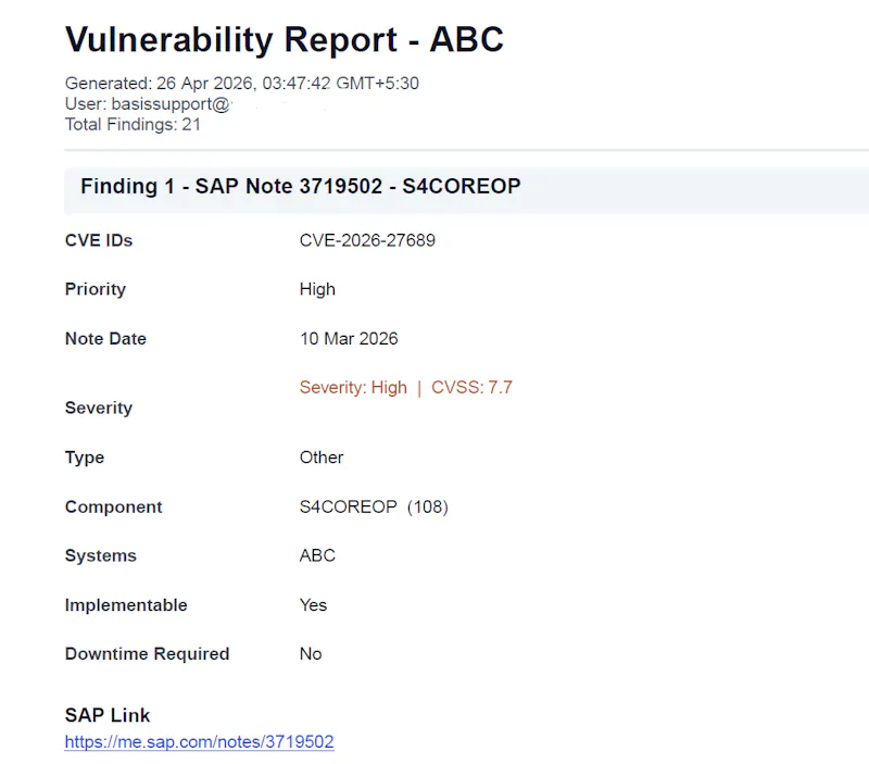 VulnMapper : SAP Vulnerability Mapping  screenshot 9