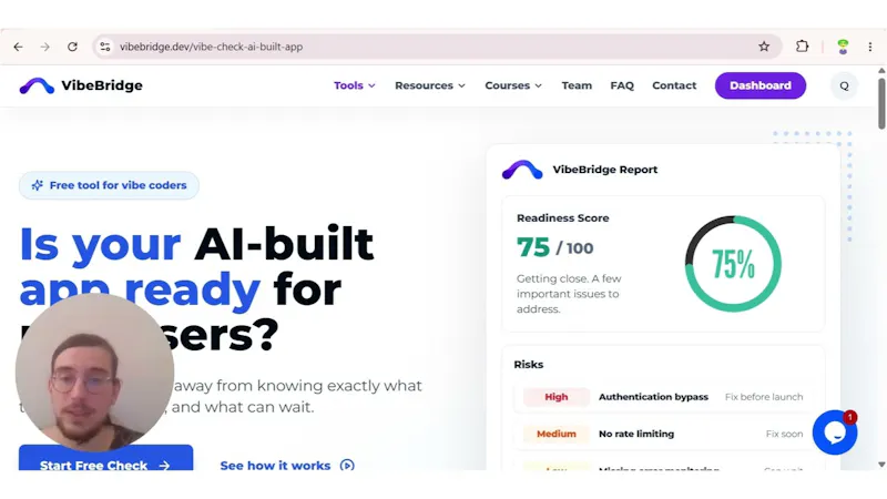 Vibe Check for AI-Built Apps screenshot 1 (video preview)