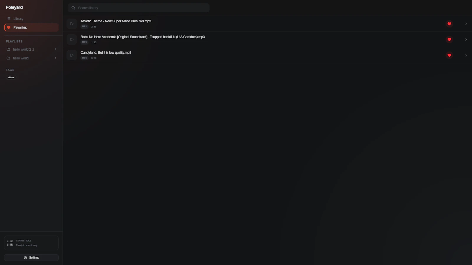 Foleyard screenshot 2