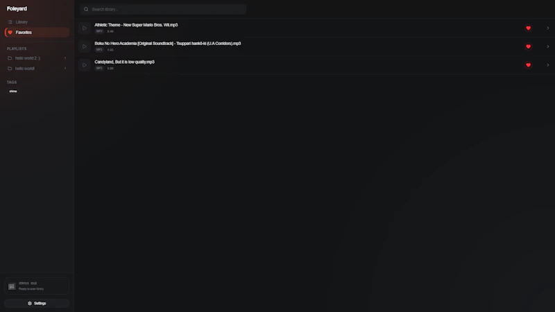 Foleyard screenshot 2