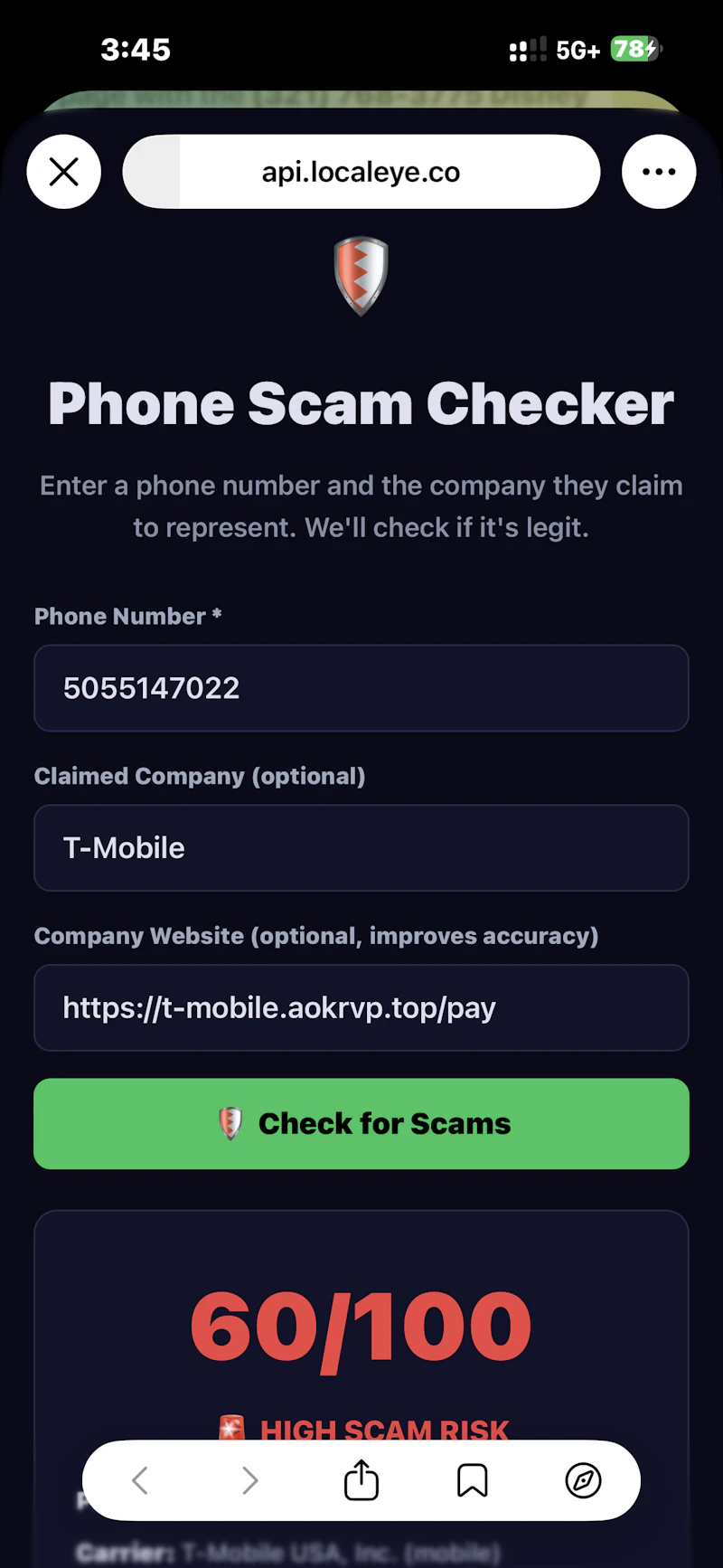 Local-Eye — Phone Scam Checker screenshot 2