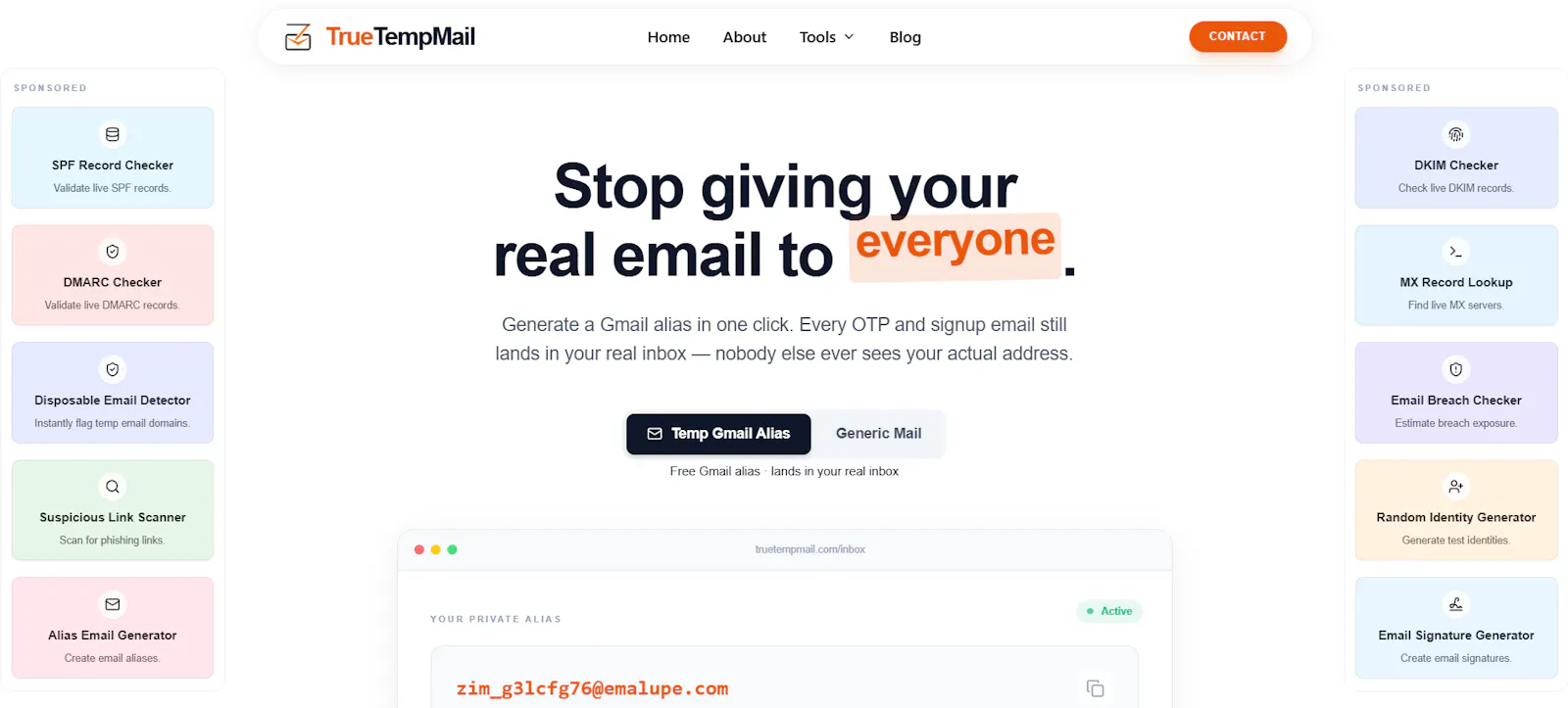 TrueTempMail screenshot 1