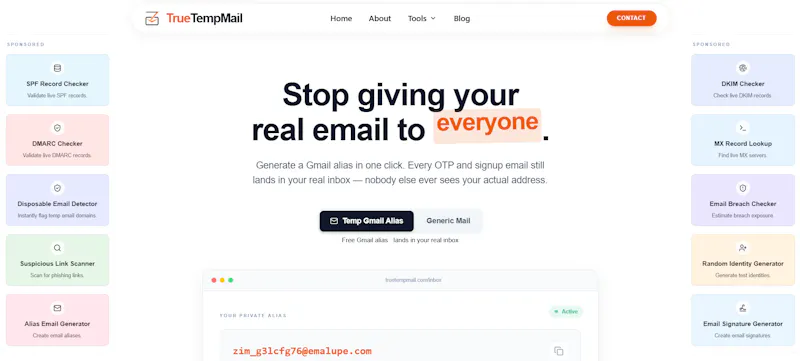 TrueTempMail screenshot 1
