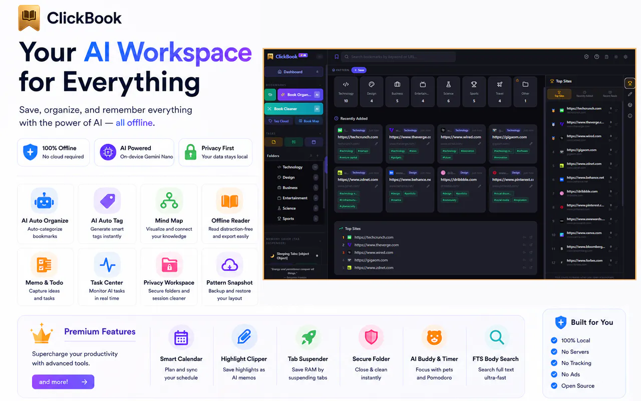 ClickBook AI - Bookmark & Task Manager gallery image