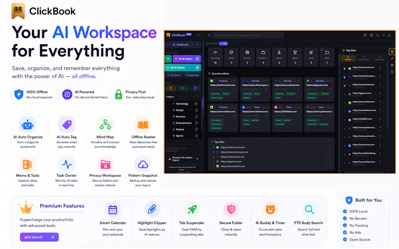 ClickBook AI - Bookmark & Task Manager screenshot 2