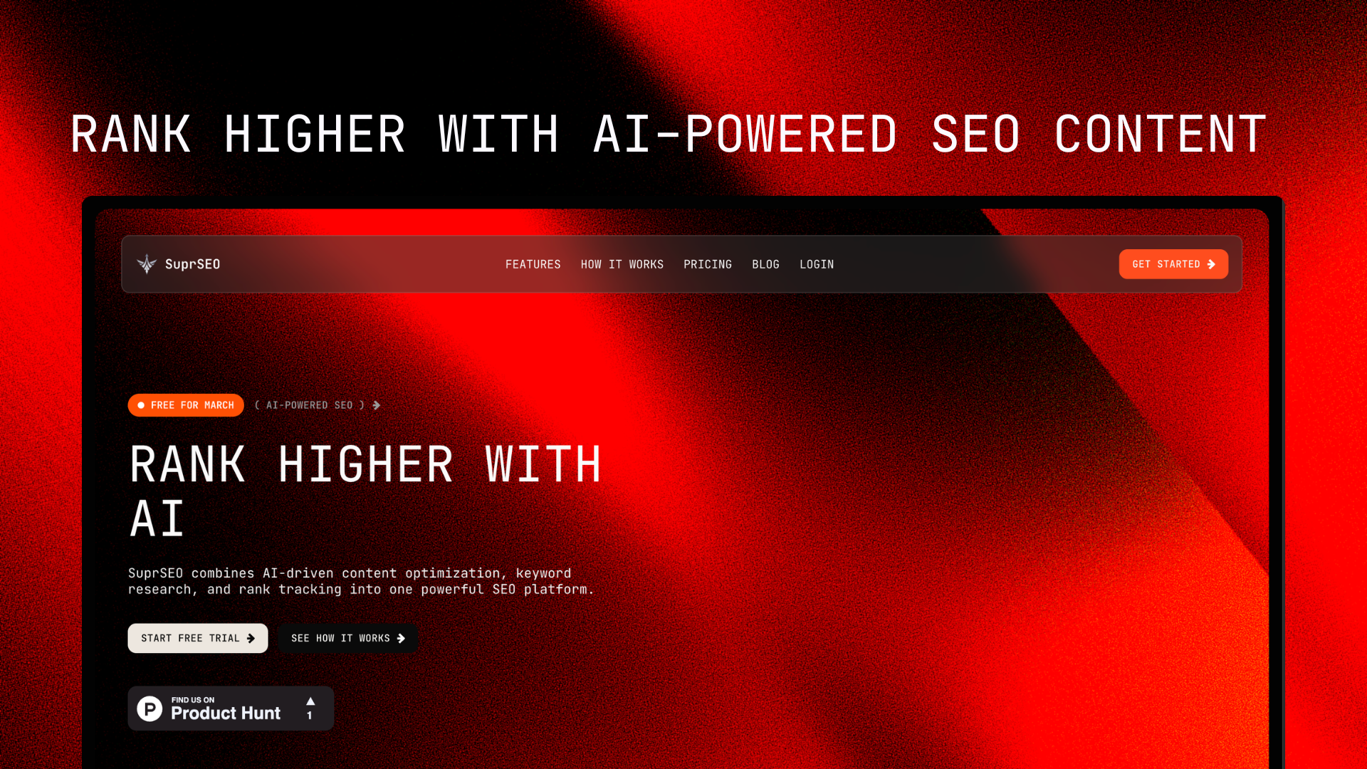 SuprSEO - Main product screenshot demonstrating key features and user interface