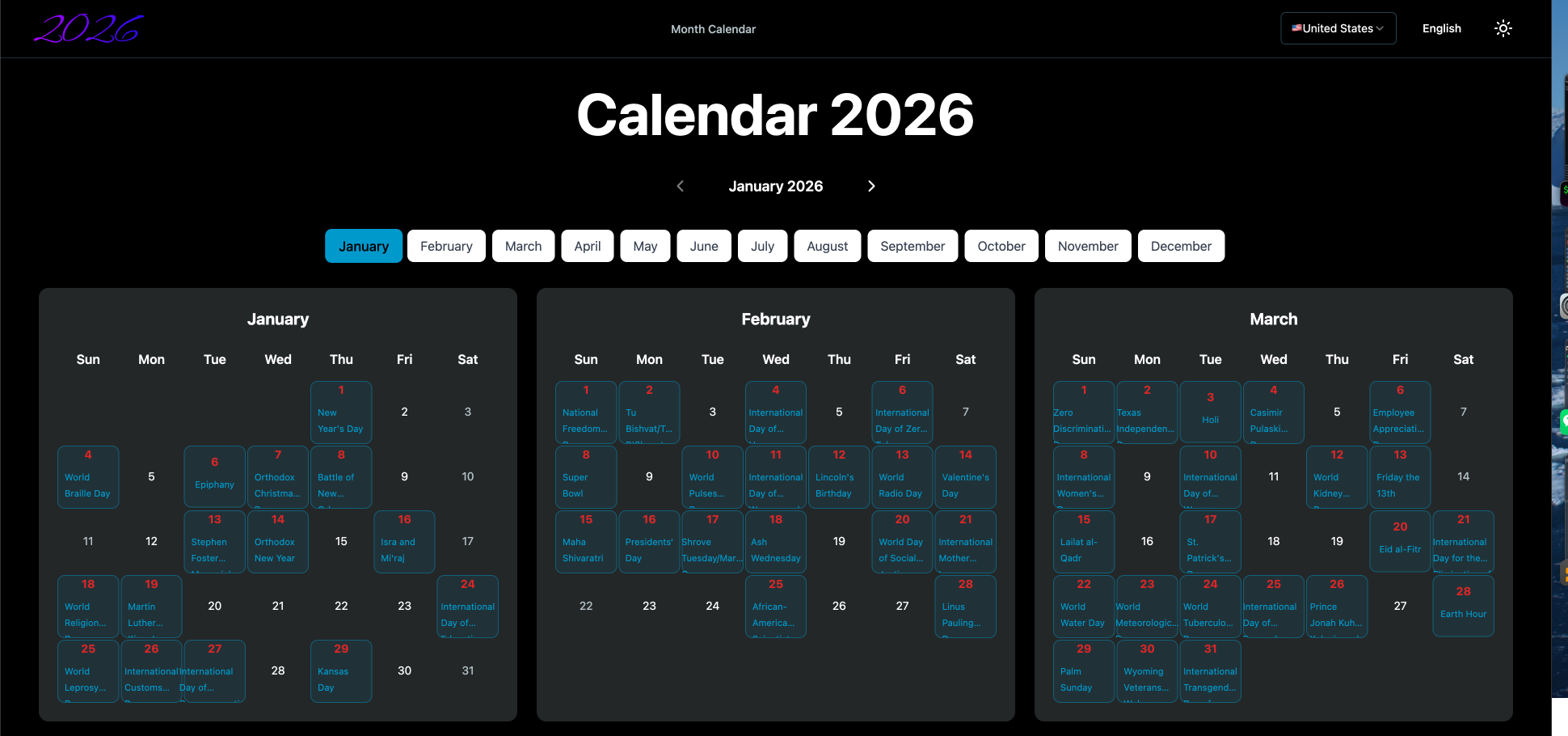 2026 Calendar gallery image