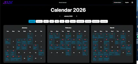 2026 Calendar gallery image