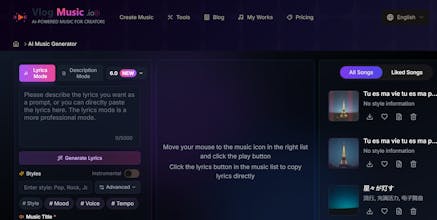 VlogMusic.io - AI Music Generator gallery image