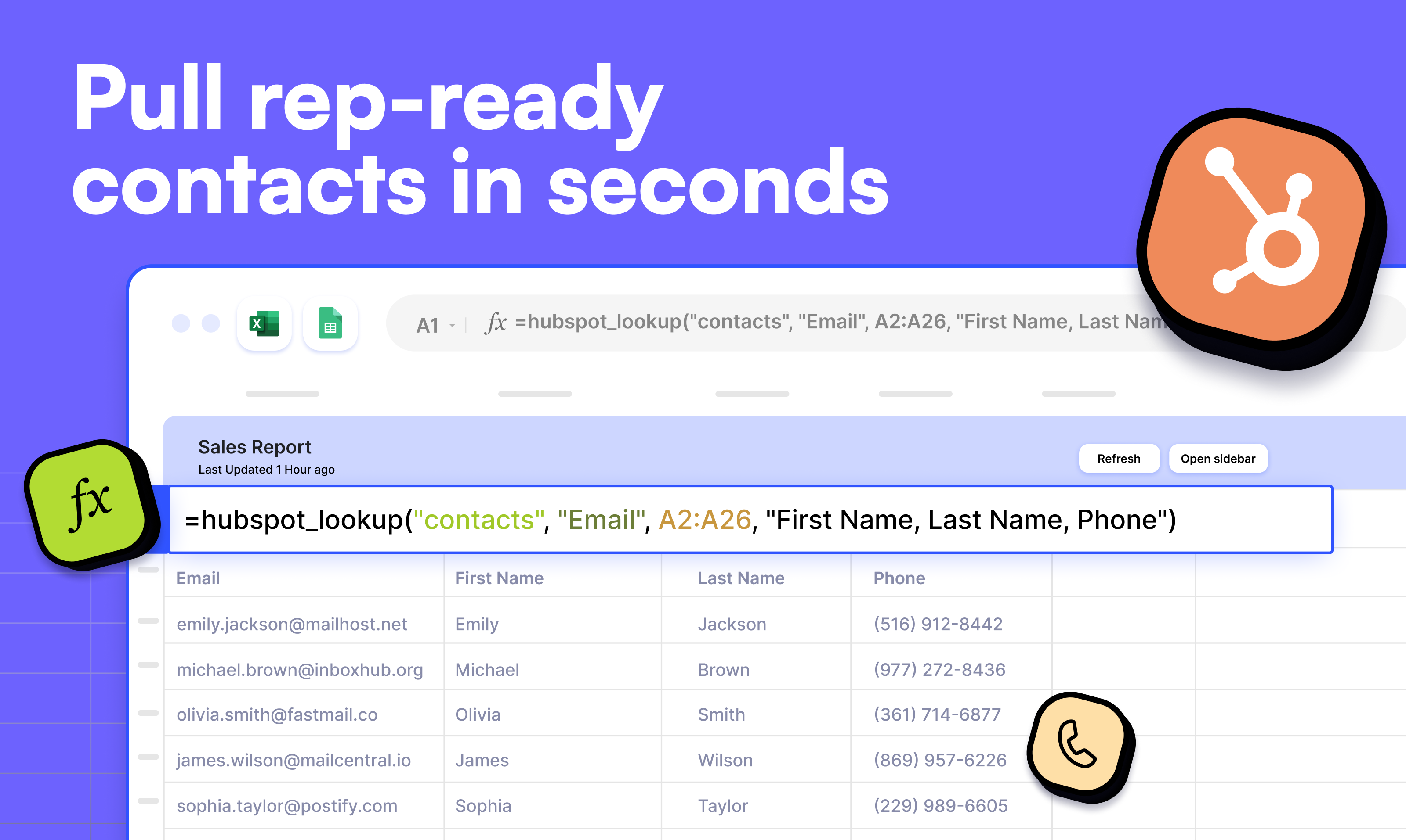 Mídia 6 de MCP para folhas do Google - Conecte -se diretamente ao Salesforce e HubSpot com fórmulas nativas