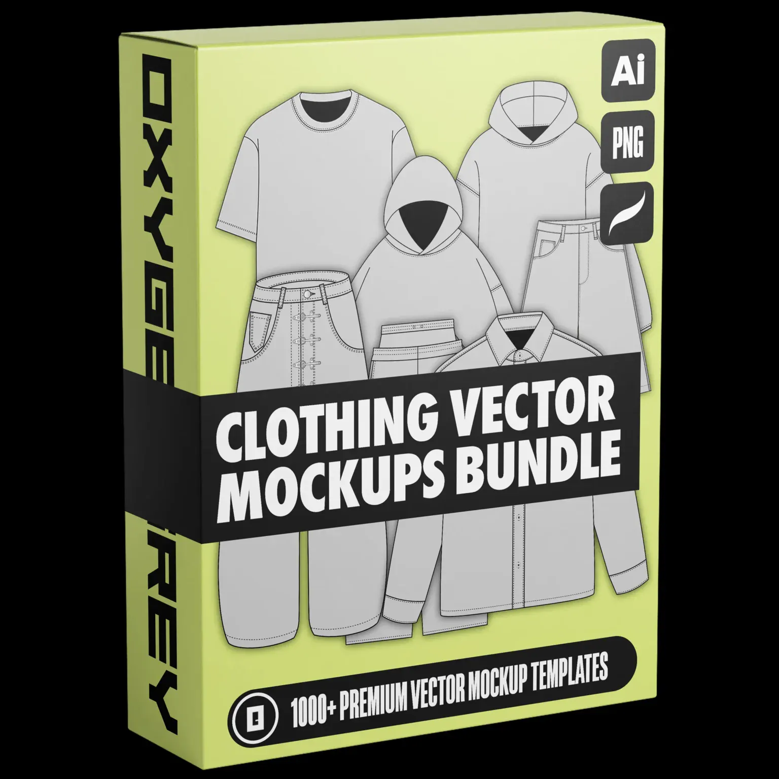 OxygenGrey Clothing Vector Mockups product banner