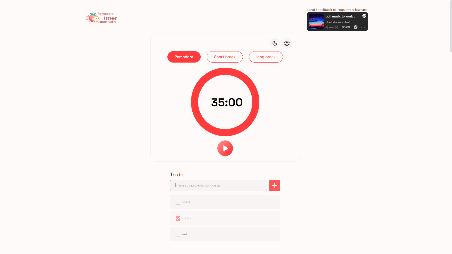 Pomodoro timer esthetiek - Pomodoro Timer Aesthetic is een online Pomodoro -timer !! media 2