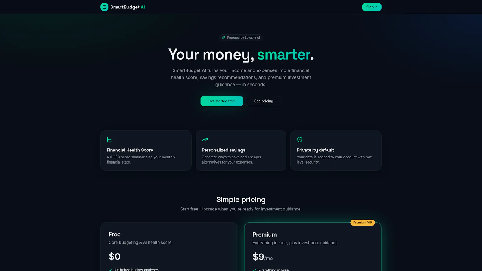 SmartBudget AI screenshot 1