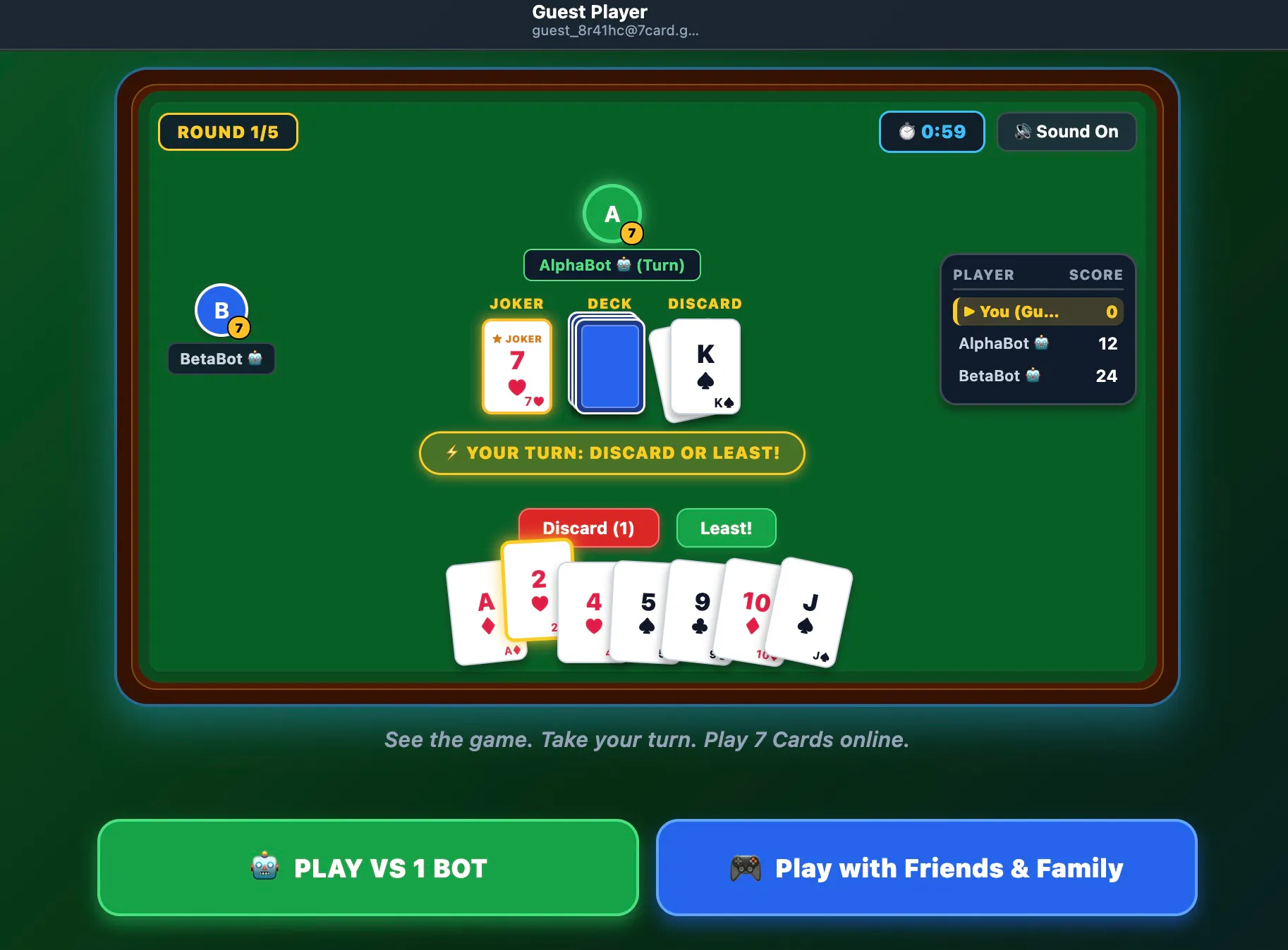7 Cards Least Game gallery image