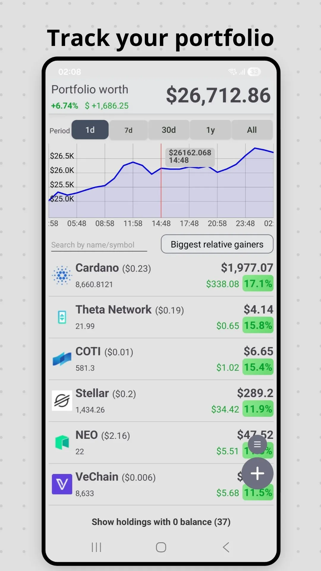Crypto Owl: free portfolio tracking app 截图