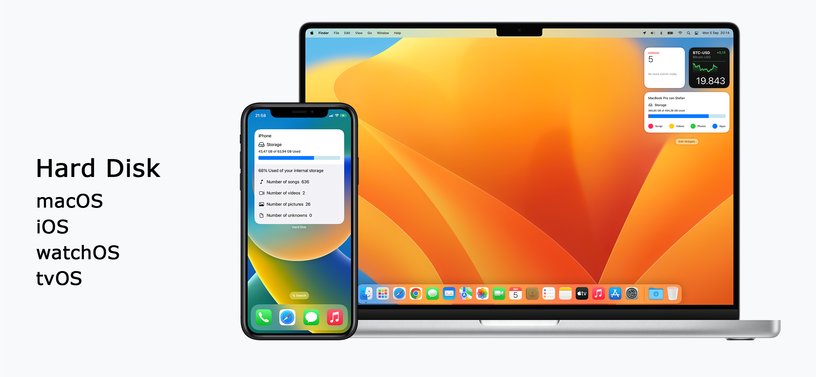하드 디스크 - 모니터 디스크 사용 - iPhone, iPad 및 Mac을위한 최고의 스토리지 모니터링 미디어 1