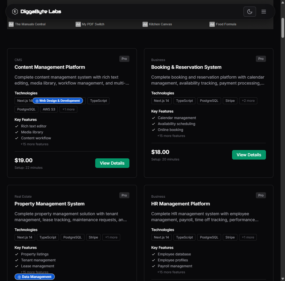 DiggaByte Labs - Screenshot 3 showing product features and functionality